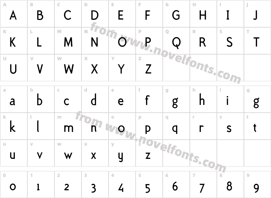 PolymerMediumRomanCharacter Map