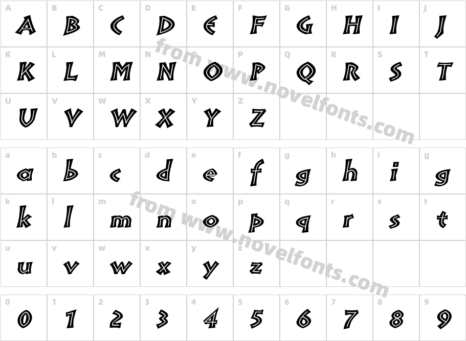 Pompeia-InlineItalicCharacter Map