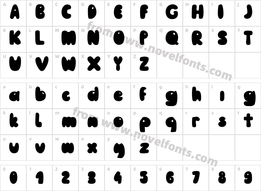 Pooh-RegularCharacter Map