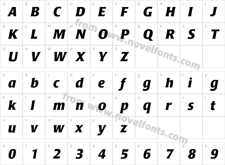 PopplLaudatioBQ-BoldItalicCharacter Map