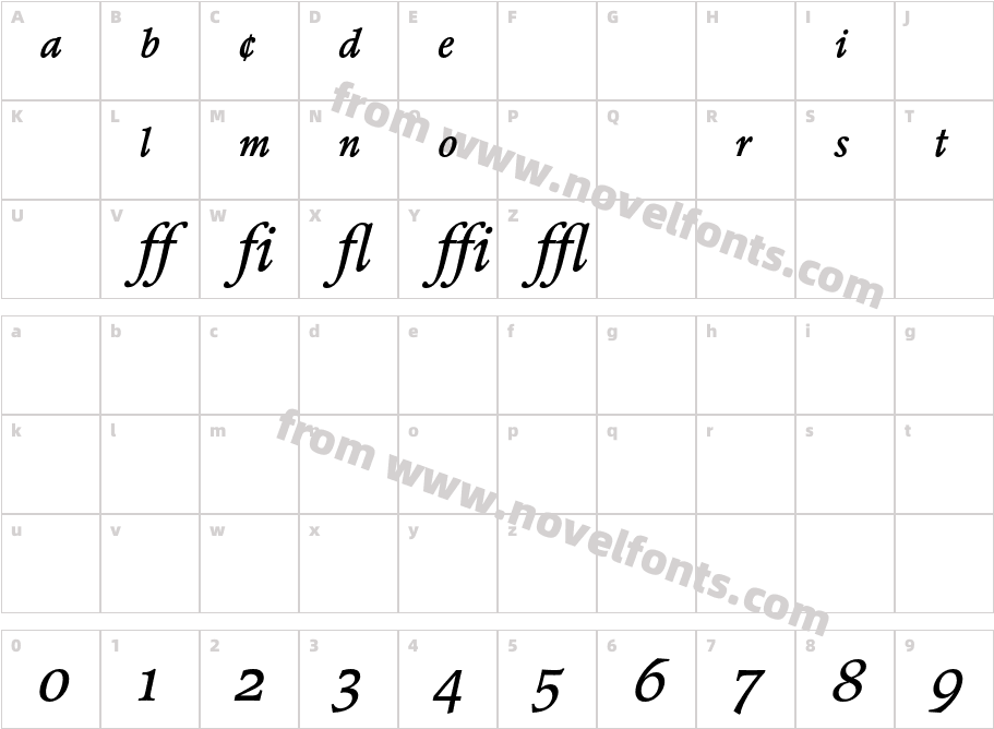 PopplPontifexBE-ItalicExpCharacter Map