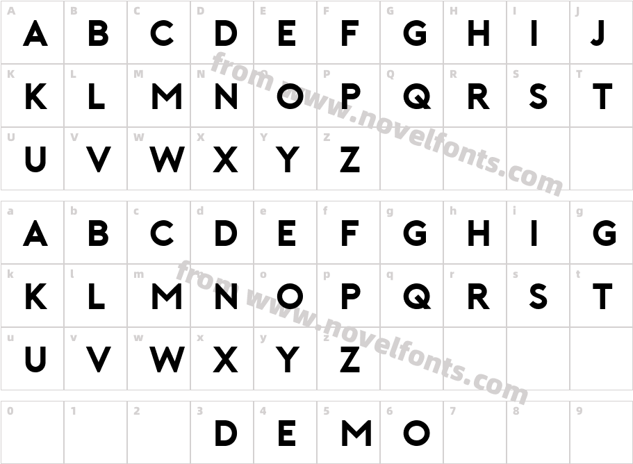 Porter Bold DEMOCharacter Map