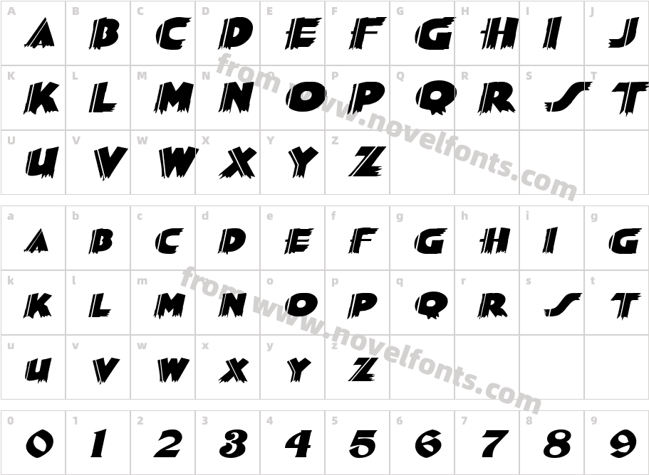 Poster-Extended ItalicCharacter Map