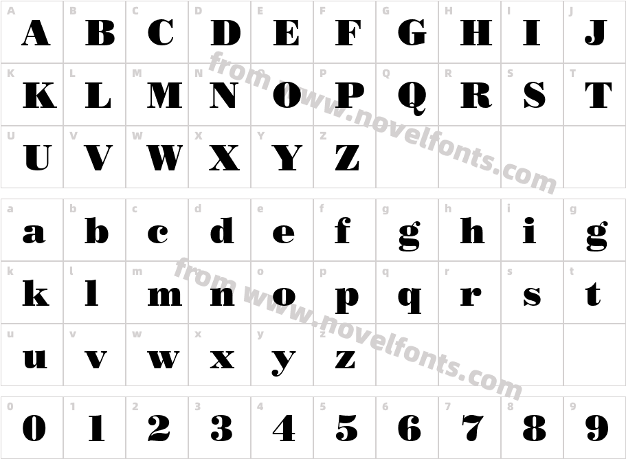 PosterBodoni BT RomanCharacter Map