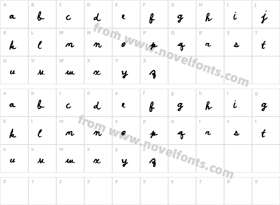 PosterScriptBCharacter Map