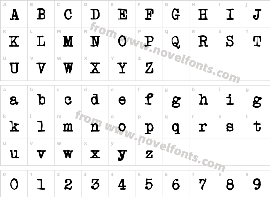 Powderfinger TypeCharacter Map