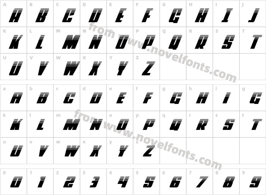 Power Lord Halftone ItalicCharacter Map