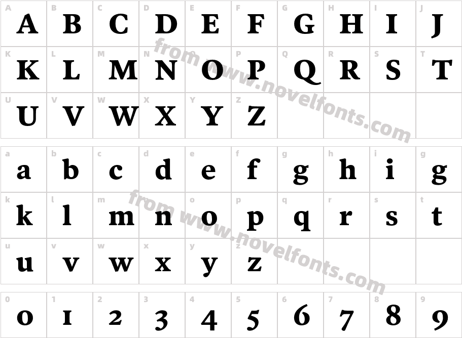 PoynterOSTextThree-BoldCharacter Map