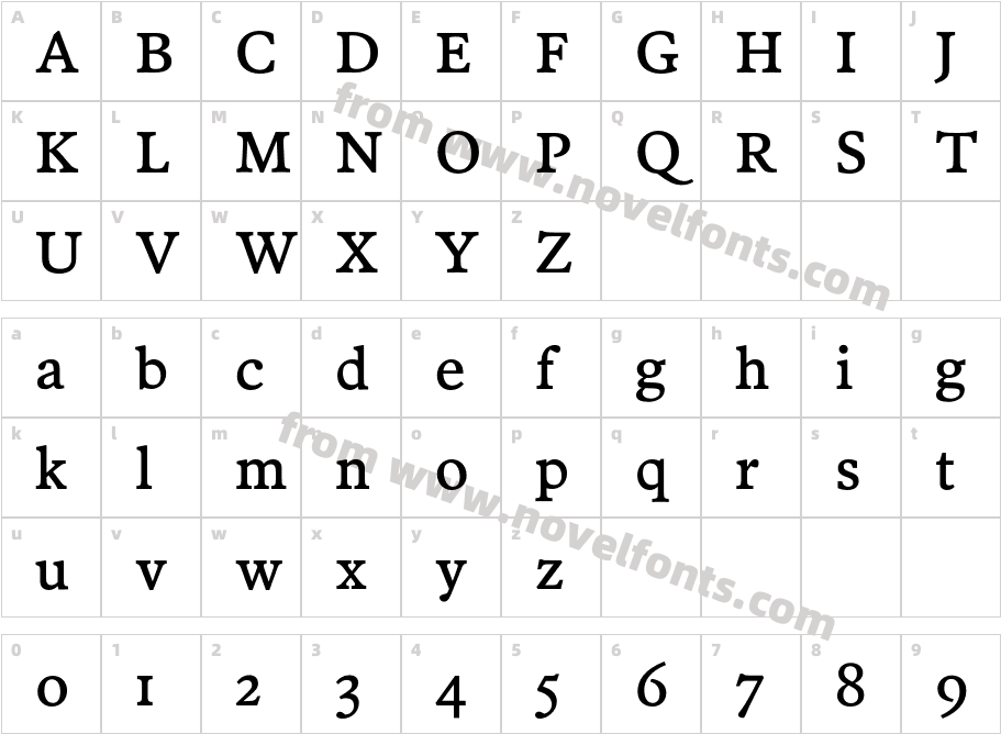 PoynterText-RomanFourCharacter Map