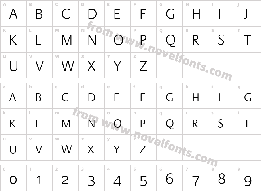 Praxis LT Light SCCharacter Map