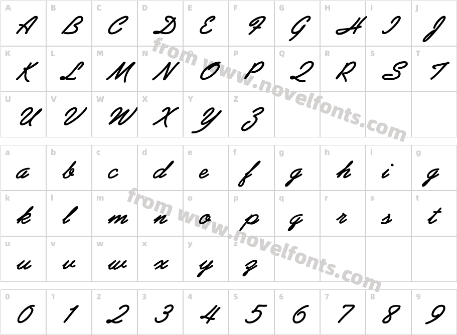 PreludeFLF-BoldItalicCharacter Map