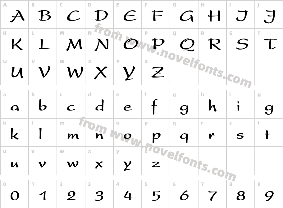 Prescript BoldCharacter Map