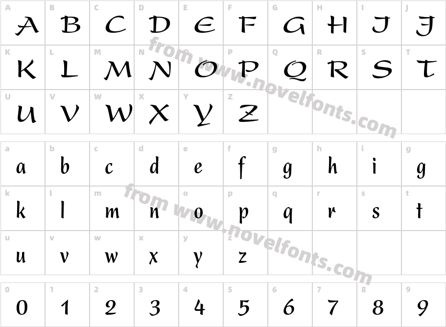 PresentLTStd-BoldCondensedCharacter Map