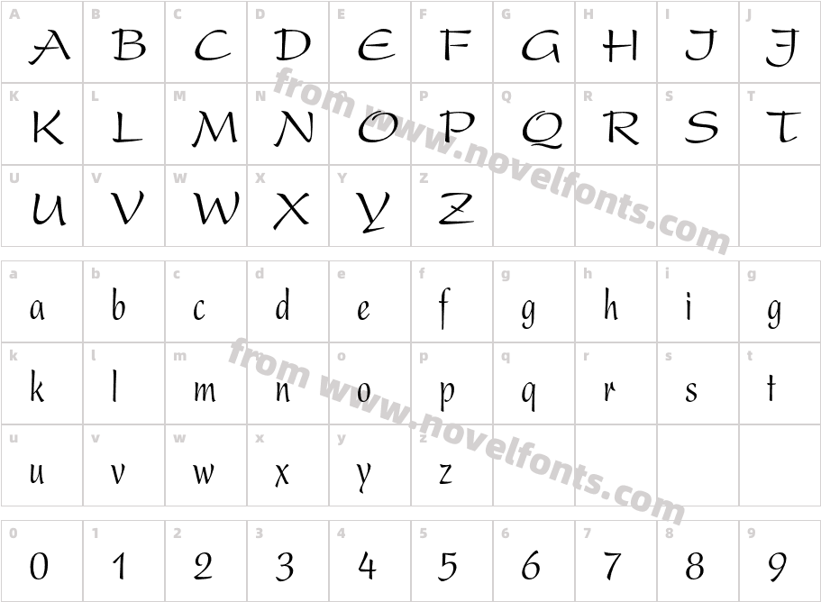 PresentLTStd-CondensedCharacter Map