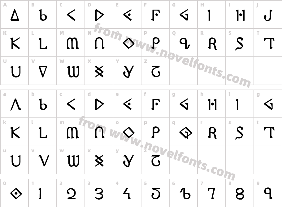 Presley Press BoldCharacter Map