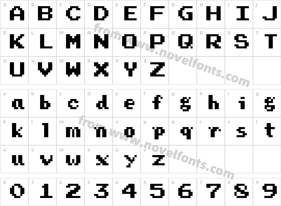 Press Start RegularCharacter Map