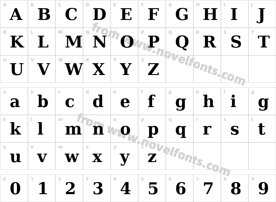 PrimaSerif BT BoldCharacter Map