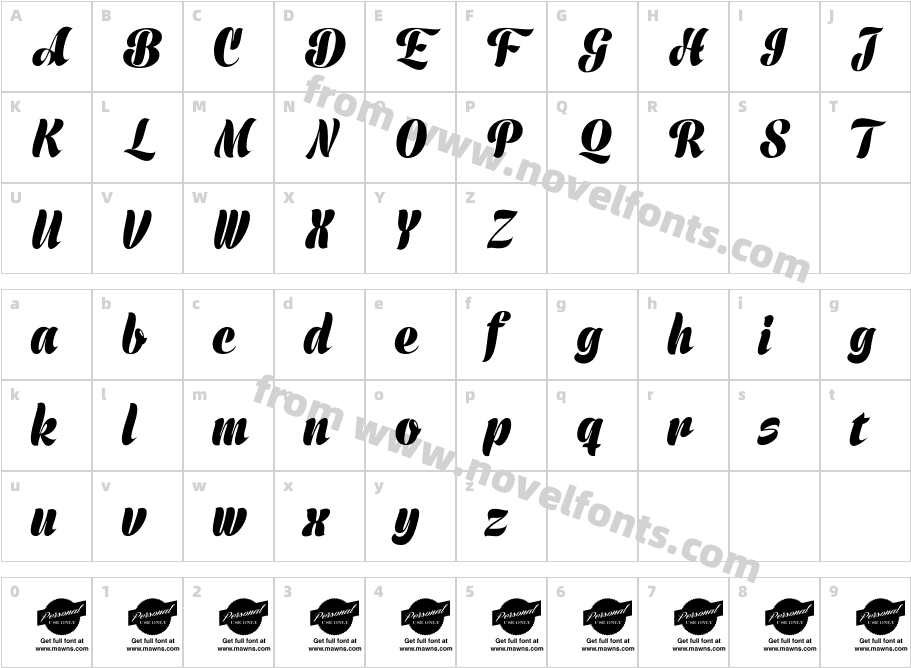 Prime Script PERSONAL USE ONLYCharacter Map