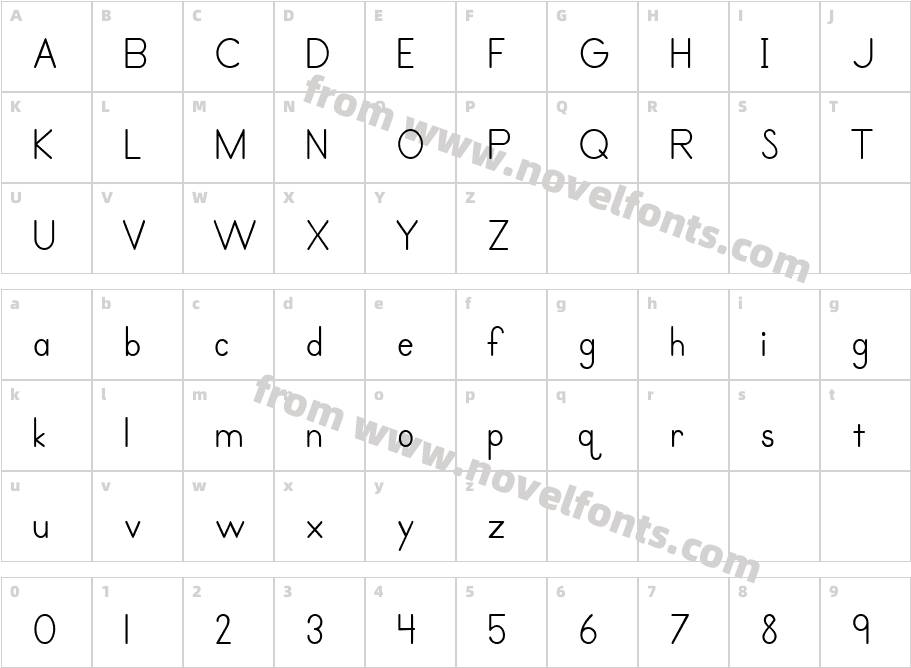 Primer Print RegularCharacter Map