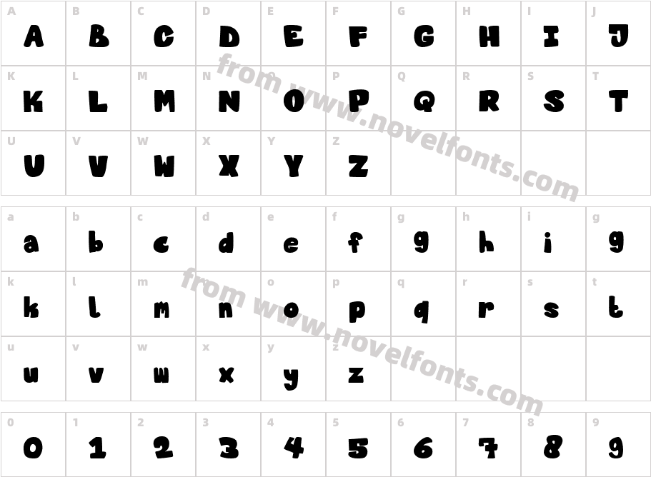 Proffalice Funny BoldCharacter Map