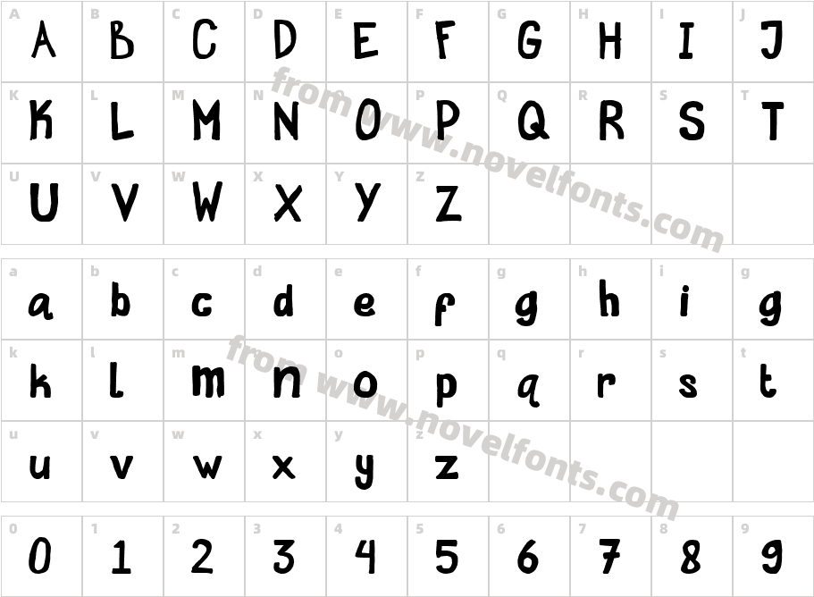 Proffalice HandwriteCharacter Map