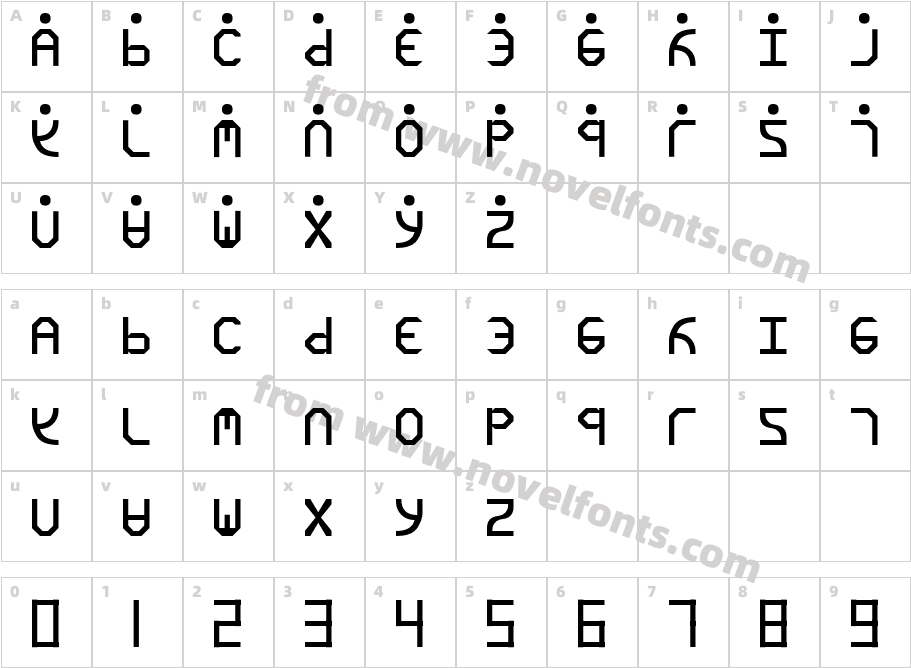 Programmer Font by KyleCharacter Map