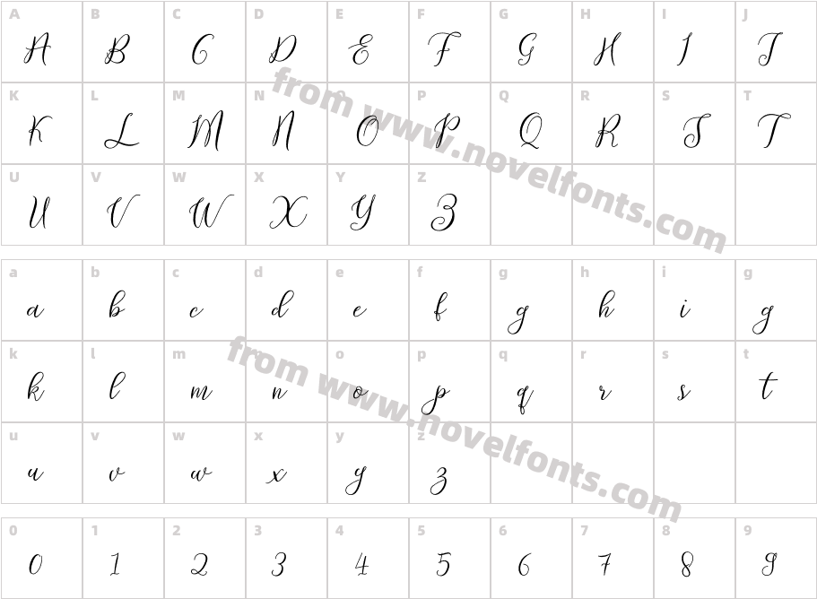 PrologueScriptLite-RegularCharacter Map