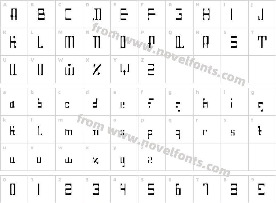 Dahgir-SquareCondensedCharacter Map