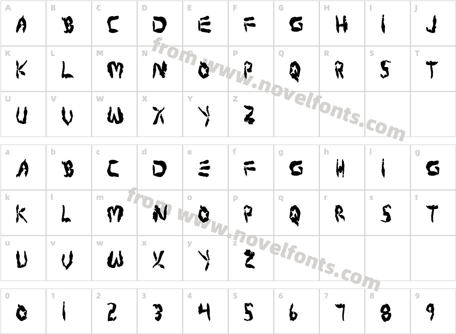 Protoplasm CondensedCharacter Map