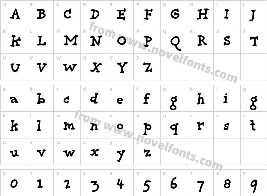 Providence BoldCharacter Map