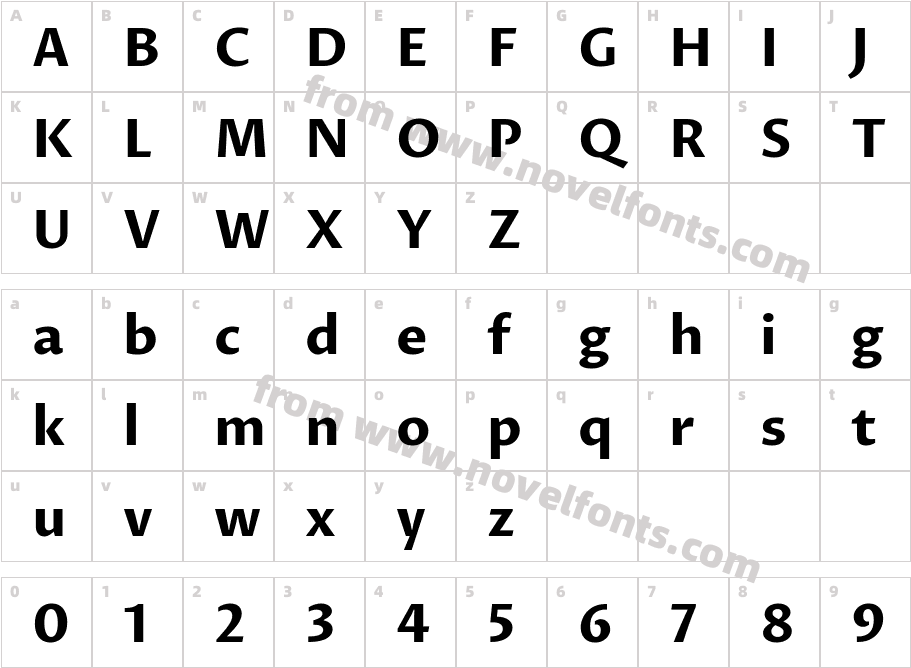 Proza Libre BoldCharacter Map