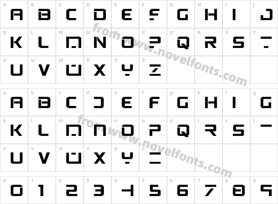 PsYonic VII Bold ExpandedCharacter Map