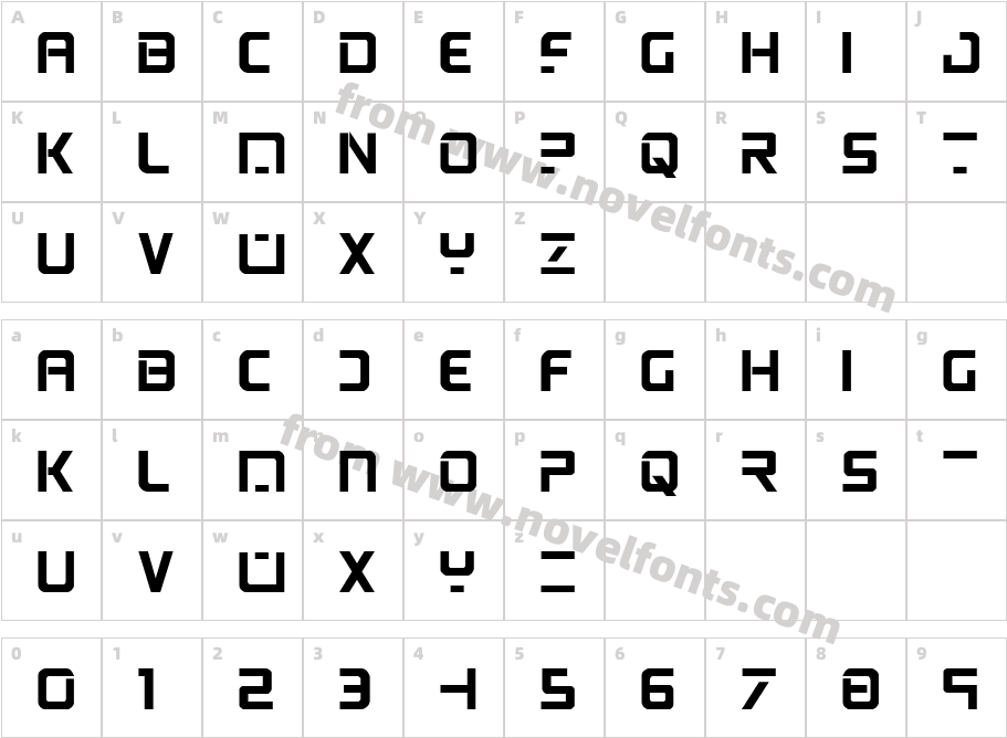 PsYonic VII BoldCharacter Map