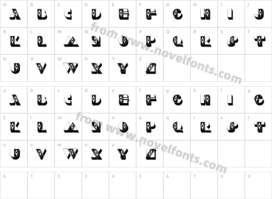 Psychic Fortunes Light RegularCharacter Map