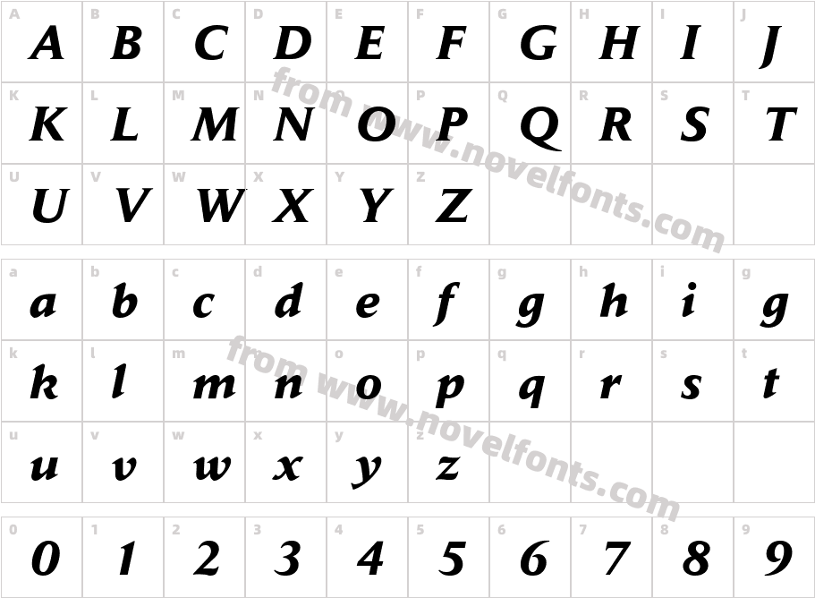 Daily News Bold ItalicCharacter Map