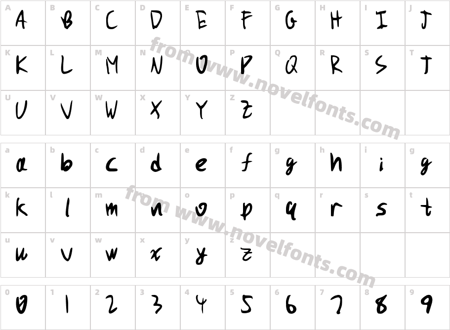 PuchiMonoCharacter Map