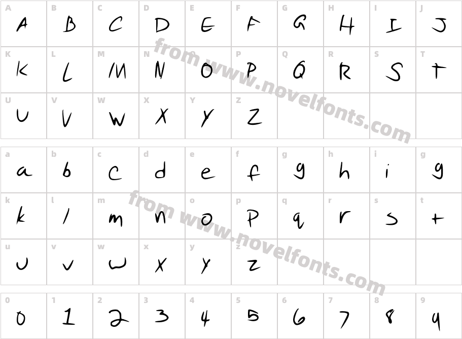 Pudding ScriptCharacter Map