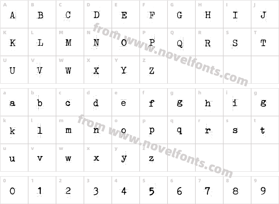 Punk TypewriterCharacter Map