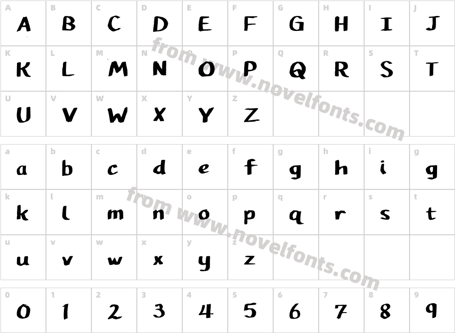 Pupil CaligraphicCharacter Map