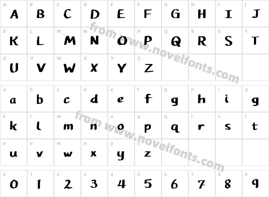 Pupil CaligraphicCharacter Map