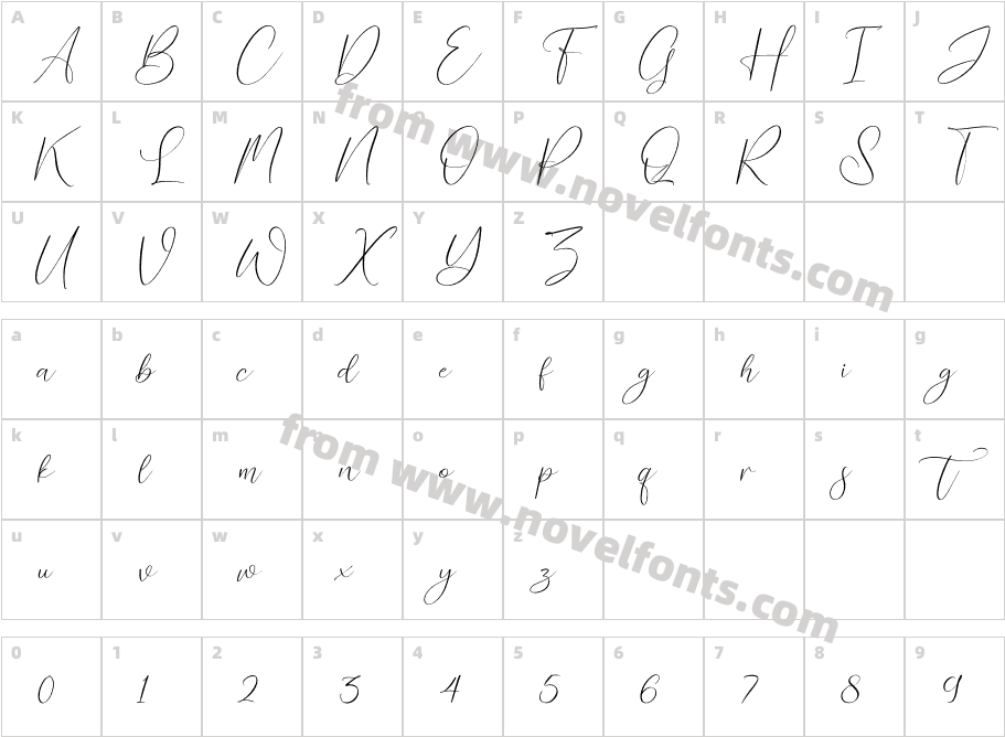 Puspita ItalicCharacter Map