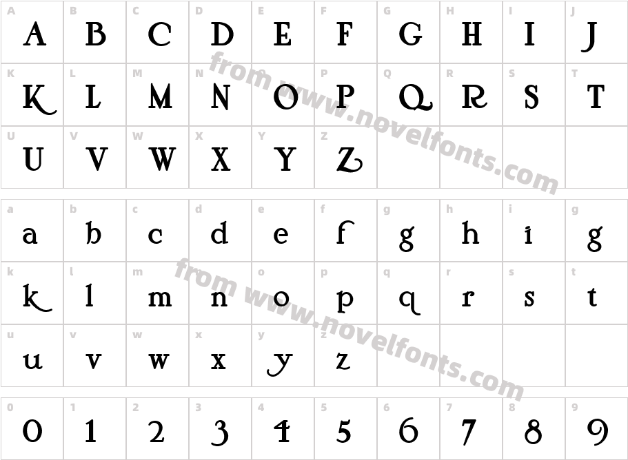 Pyriform Tones NFCharacter Map