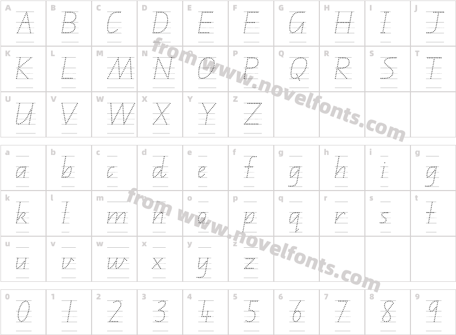 QLD Handwriting GuideCharacter Map