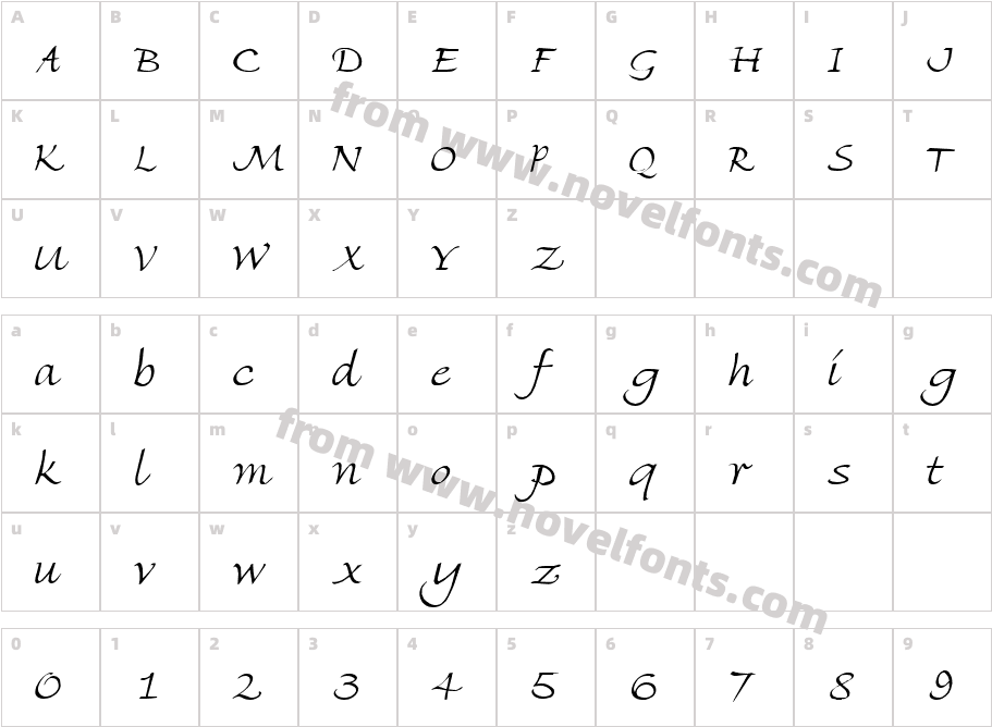 QTFlorencia RegularCharacter Map