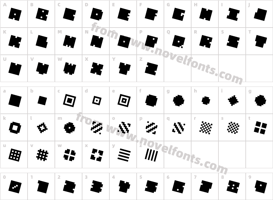 QUBE ITALICCharacter Map