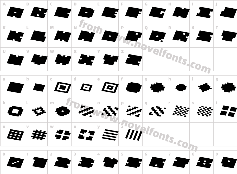 QUBE WIDE ITALICCharacter Map