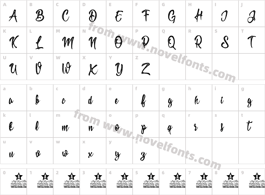 QUICKLY PERSONAL USE RegularCharacter Map