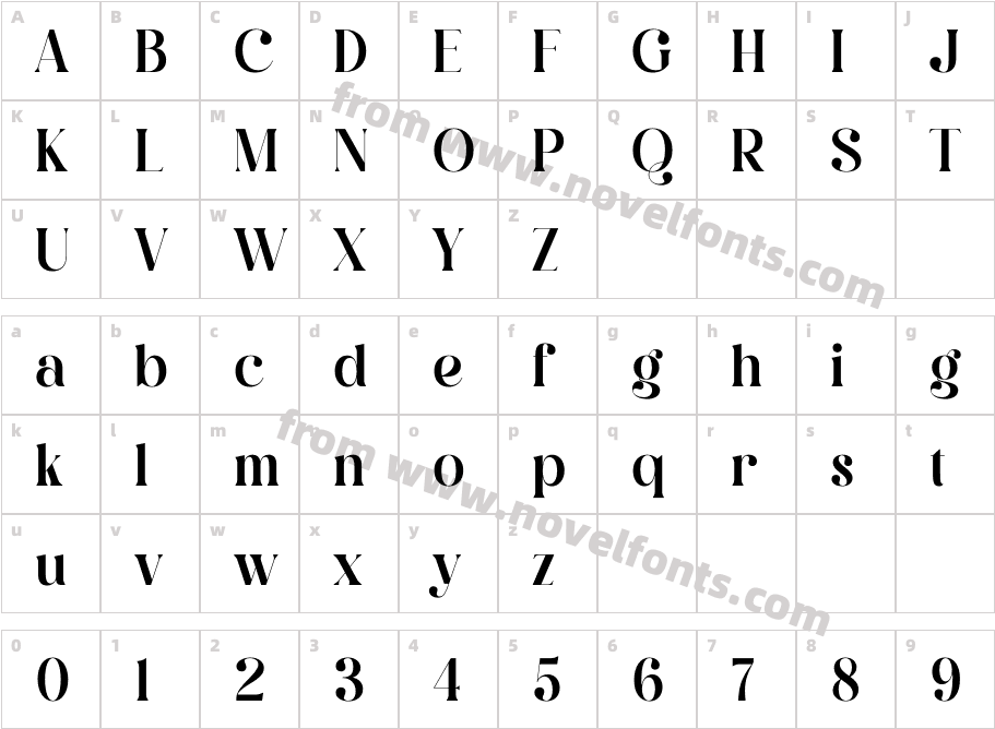 Qalisha Signature SerifCharacter Map