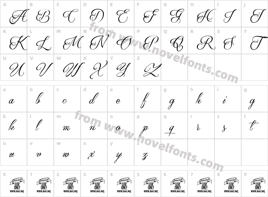 Qaskin Black Personal UseCharacter Map