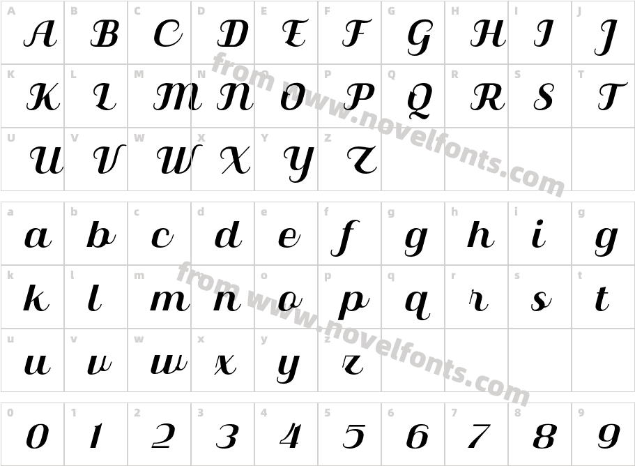 Qilla-SlantCharacter Map